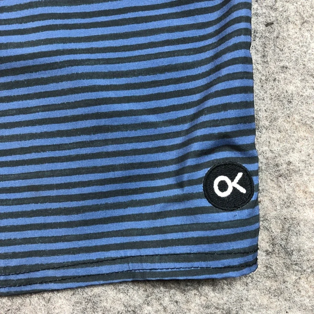Outerknown Mens 31 Blue Stripe Recycled Polyester Board Shorts Swim Beach